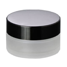 Frost Glass Jar w Black Lid 2.66oz