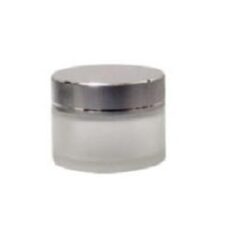 Frosted Glass Jar with Silver Lid Container - Small