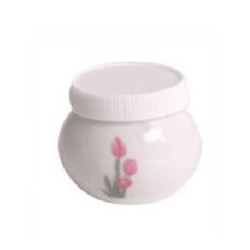 Porcelain Liquid Jar With Lid - White Floral