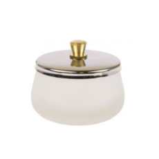 Small Frost Glass Dappen Dish w Lid