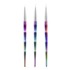 3Pcs Chrome Nail Art Liner Brushes