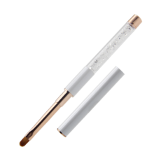 Gel Brush -White and Rose Gold Oval #6