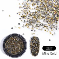 Micro Nail Rhinestones Mine Gold 08